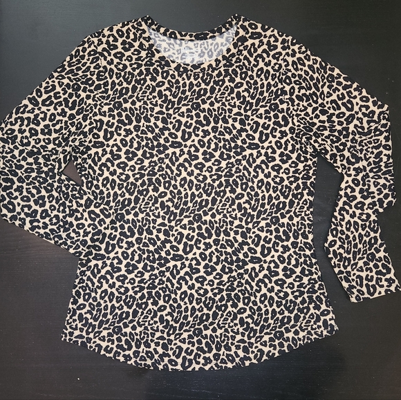 No Boundaries Tops - SALE 💝 Leopard Print Long Sleeve Ribbed Shirt Top XXL XL No Boundaries